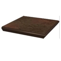 Клинкерная угловая ступень с капиносом Paradyz Semir, Brown, 330*330*11 мм
