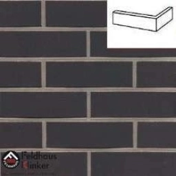 Клинкерная плитка под кирпич W700 Anthracit senso NF9 угловая 240x115x71x9 мм Feldhaus Klinker
