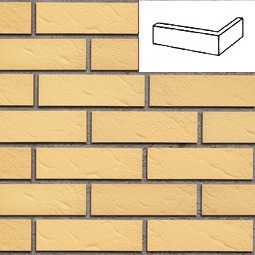 Клинкерная плитка под кирпич Rimini gelb-genarbt besandet NF14 угловая 240x115x71x14 мм ROBEN