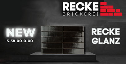 Черный глазурованный облицовочный кирпичновый цвет в коллекции Recke Glanz от завода Recke Brickerei