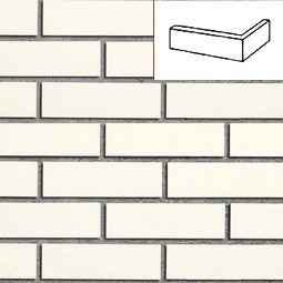 Клинкерная плитка под кирпич Oslo perlweiss glatt NF14 угловая 240x115x71x14 мм ROBEN