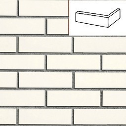 Клинкерная плитка под кирпич Oslo perlweiss glatt NF14 угловая 240x115x71x14 мм ROBEN