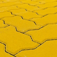 Вибропрессованная тротуарная плитка Волна Желтый BRAER, 70 мм