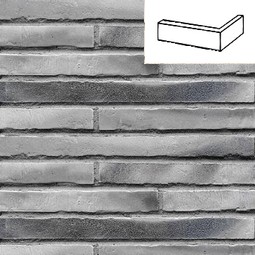 Клинкерная плитка под кирпич Stiltreu 452 silber-grau угловая 240x115x52x14 мм Stroeher