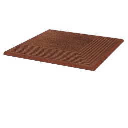 Клинкерная угловая ступень плоская Taurus Brown 300x300x11 мм Paradyz