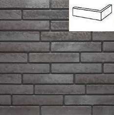 Клинкерная плитка под кирпич Zeitlos 359 kohlenglanz рельефная NF14 угловая 240x115x71x14 мм Stroeher