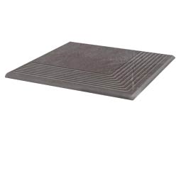 Клинкерная угловая ступень плоская Taurus Grys 300x300x11 мм Paradyz