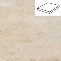 Клинкерная угловая ступень Gravel Blend 960 beige 340x340x11 мм Stroeher