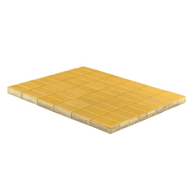 Вибропрессованная тротуарная плитка Прямоугольник желтый BRAER, 200*100*80 мм