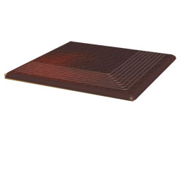 Клинкерная угловая ступень плоская Cloud Brown Duro 300x300x10 мм Paradyz