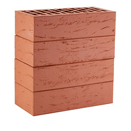 Кирпич керамический Красный рустик 250x120x65 мм ЛСР