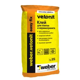 Плиточный цементный клей Easy Fix, Weber.vetonit
