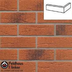 Клинкерная плитка под кирпич W228 Classic terracota rustico carbo NF9 угловая 240x115x71x9 мм Feldhaus Klinker