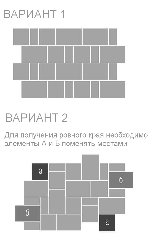 Схема раскладки тротуарной плитки мозаика браер