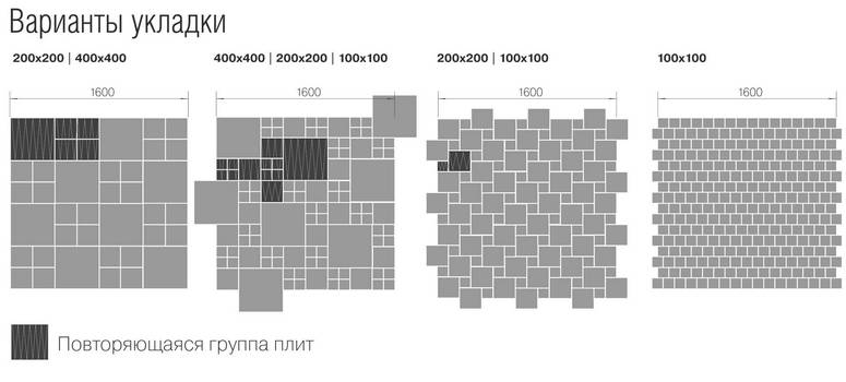 Схема укладки тротуарной плитки Лувр